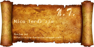 Nics Terézia névjegykártya
